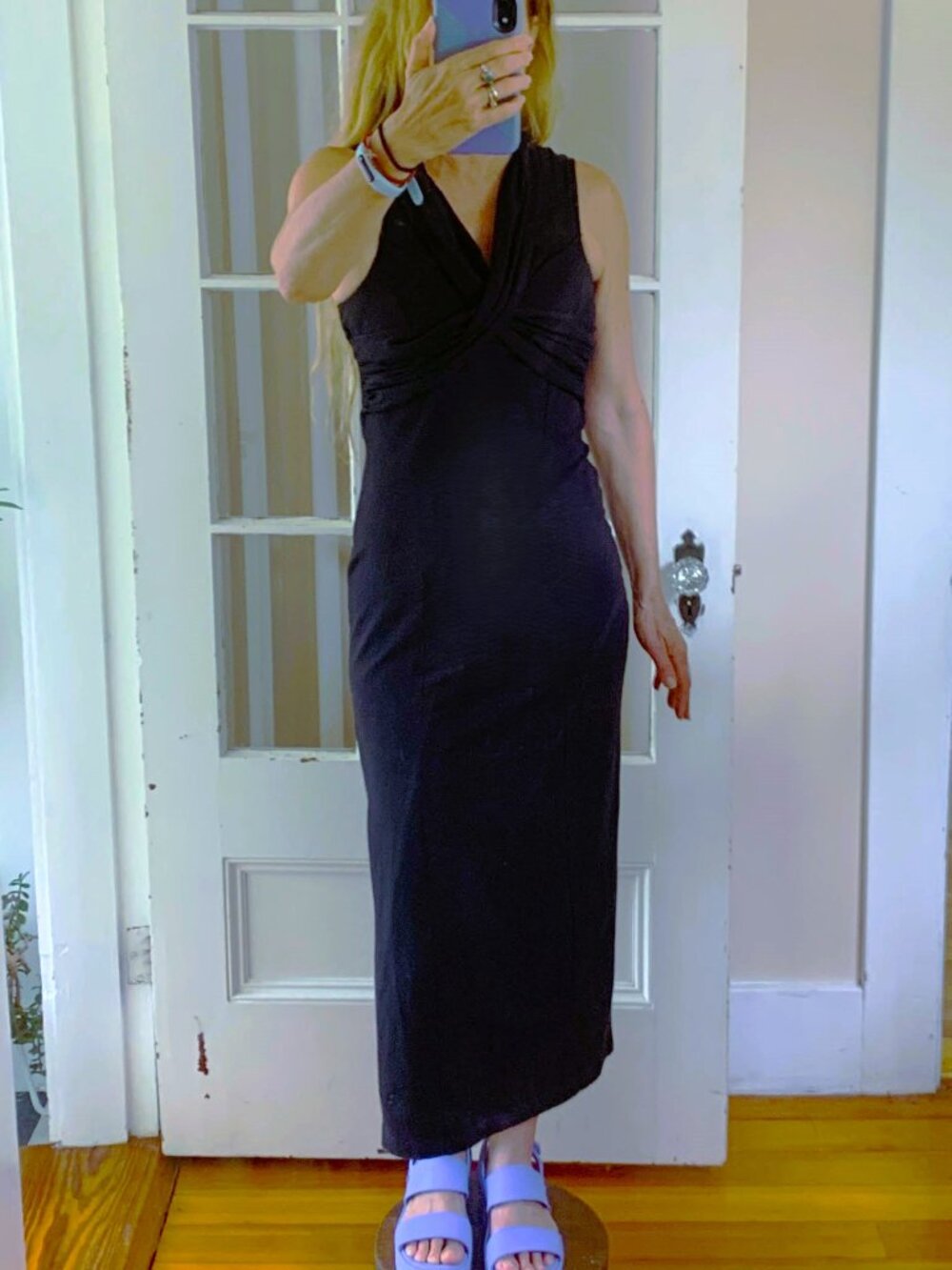 Boutique Europa Black Maxi Dress | Sleeveless Crisscross Bodice | Size 4 - Picture 3 of 10